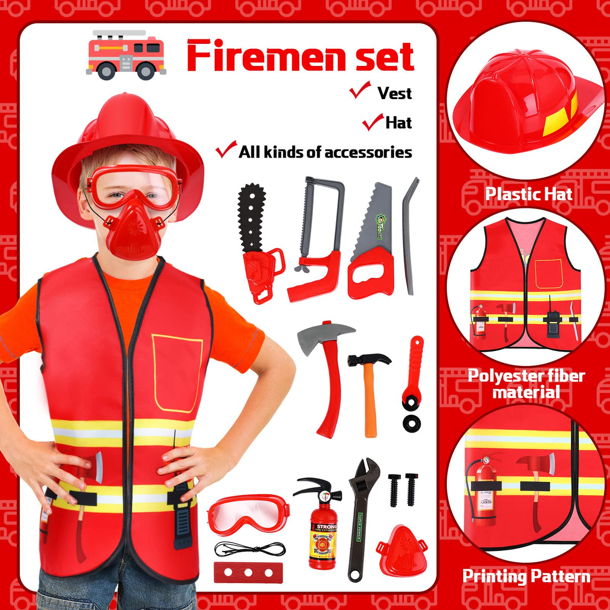 Deekin surgeon costume vest helps kids explore medical careers through fun play.