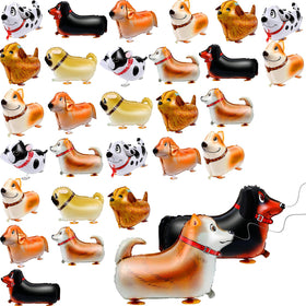 Deekin walking animal balloon pug para decoraciones divertidas de cumpleaños y momentos fotográficos.