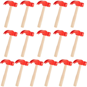 Deekin wooden hammer set with red tip, 16 cm length, for safe pretend play.