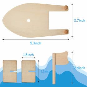 Deekin wooden sailboat parts laid out for easy customization and painting.