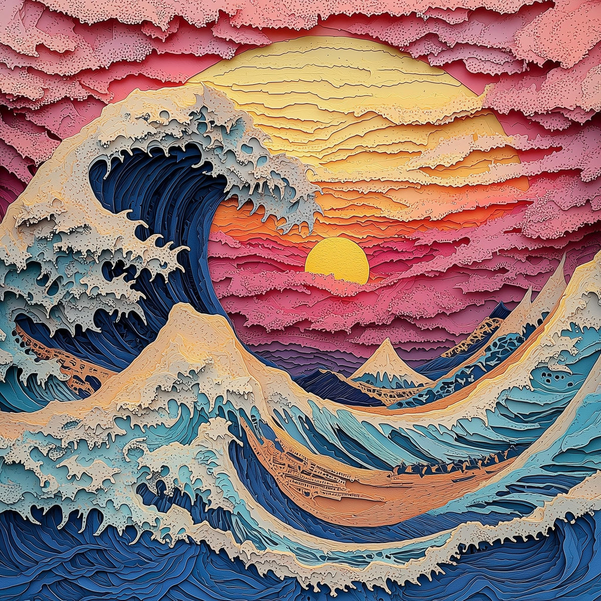 Deepcom Ocean Wave 3D-relief puzzle showing a vivid ocean scene for focused relaxation.
