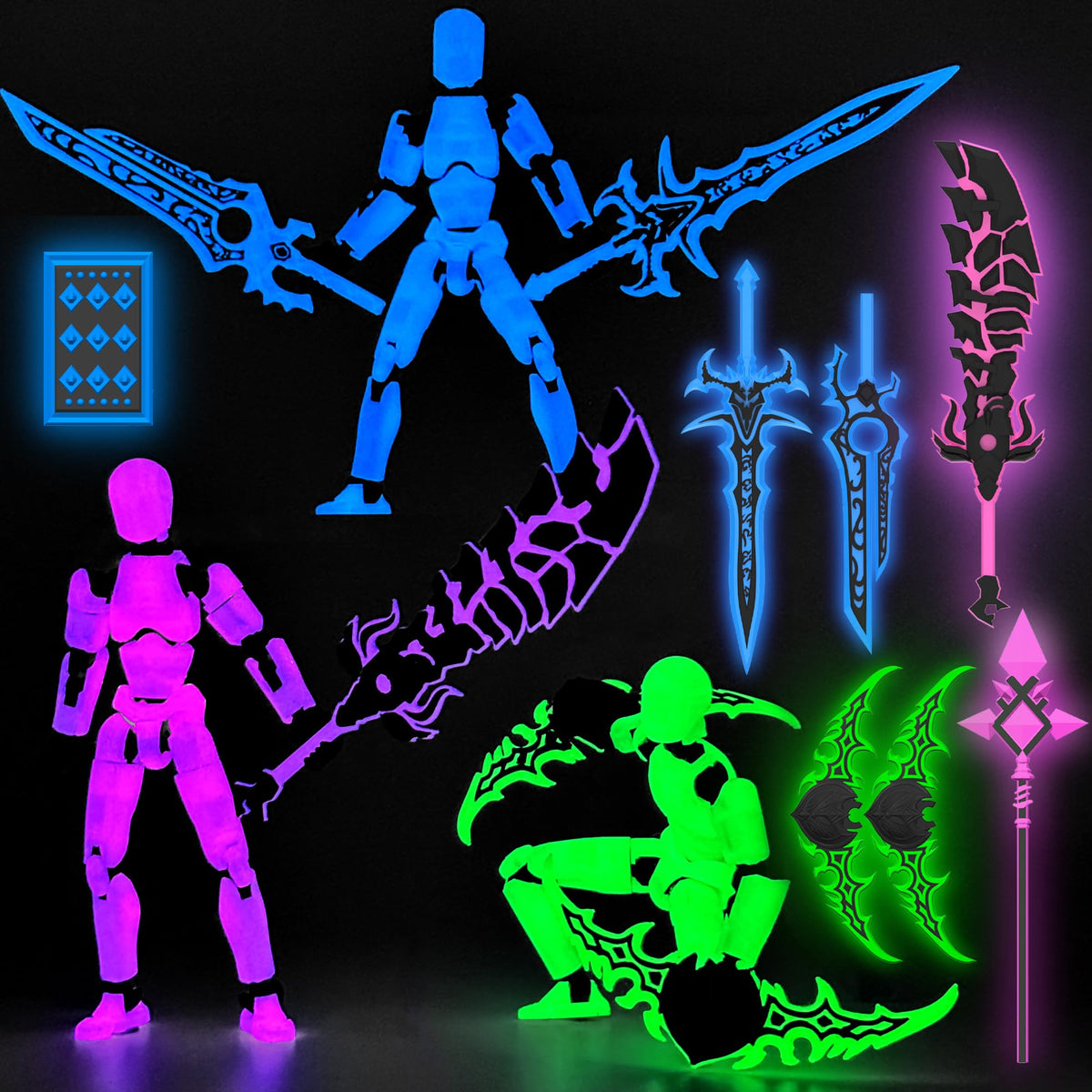 Deeplus Glowing Titan 13 action figure set shines with vibrant glow for standout display