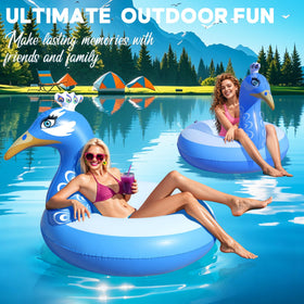 DeeprBetter peacock pool float portable and easy to transport