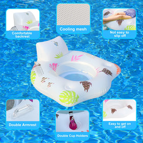 DeeprBlu float features two cup holders for easy beverage access.