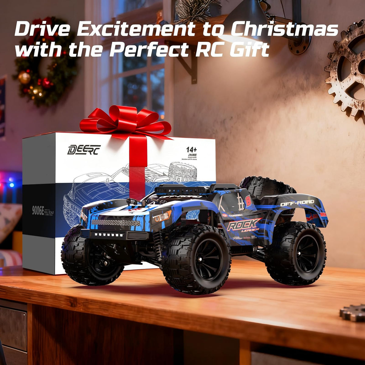 DEERC 1:12 1.5kg servo for precise steering and responsiveness.