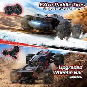 DEERC 1/14-scale off-road truggy chassis showcases rugged durability on rough terrain