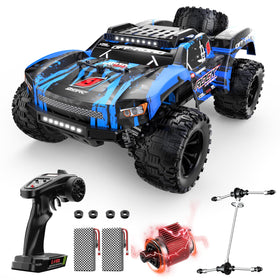 DEERC 1:12 short course truck with dual batteries for extended high-speed play.