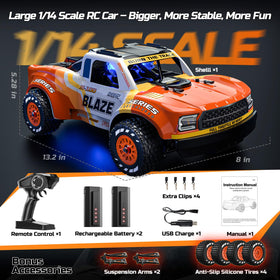 DEERC 1205 included spare parts with two extra tires and suspension arms