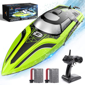 DEERC 14-inch RC boat hull in action for pool and lake racing
