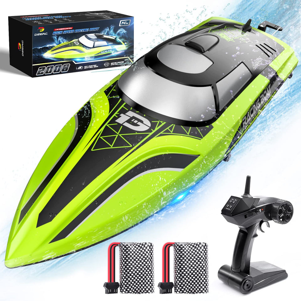DEERC 14-inch RC boat hull in action for pool and lake racing