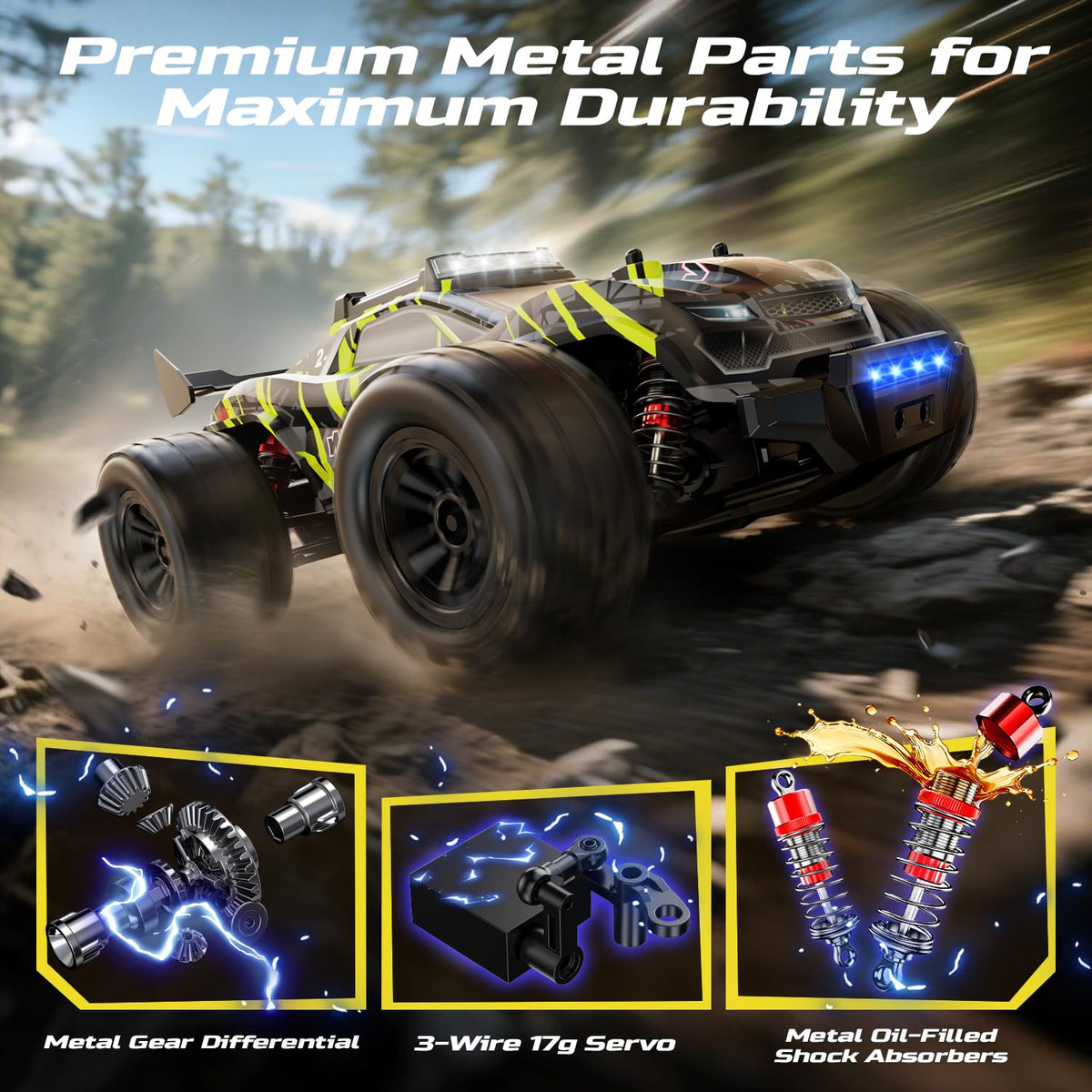 DEERC 1611 4000KV motor delivering strong acceleration for fast starts.