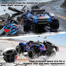 DEERC 1:12 remote control with 2.4GHz for stable, interference-free control.