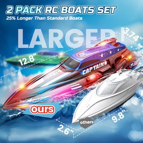 DEERC two-boat RC set with remotes for easy two-player races.