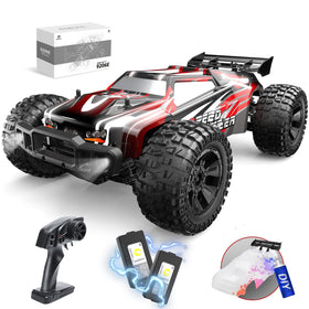 DEERC 9206E RC car with a DIY shell boosts customization and style.