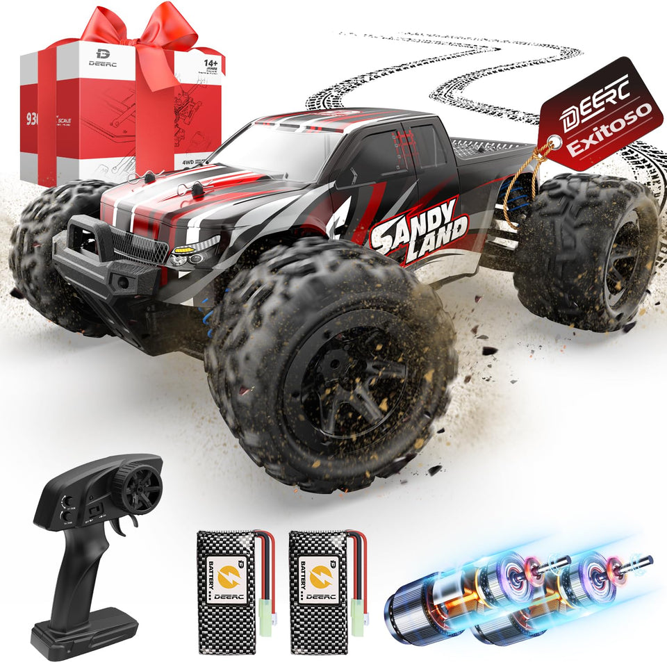 DEERC 9300E front view highlights rugged handling for off-road adventures