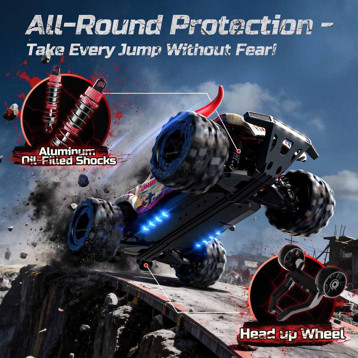 DEERC 9311E dual 1500mAh batteries enable up to 40 minutes of action.