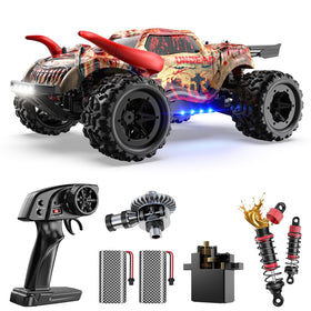 DEERC 9311E zombie themed monster truck with rugged off road styling for thrilling outdoor runs.