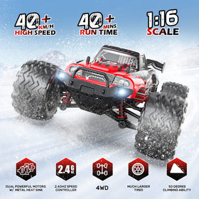 DEERC 9500E two batteries extend driving time for longer sessions.