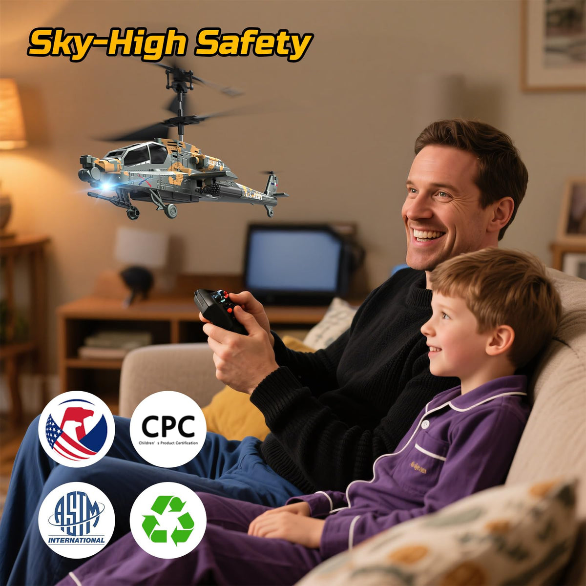 DEERC Apache 2.4GHz anti-interference for multi-helicopter play