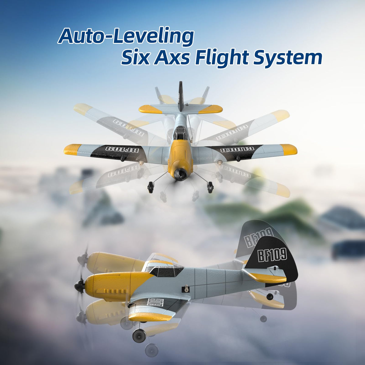 DEERC BF-109 dual motors boost power and speed during flight.