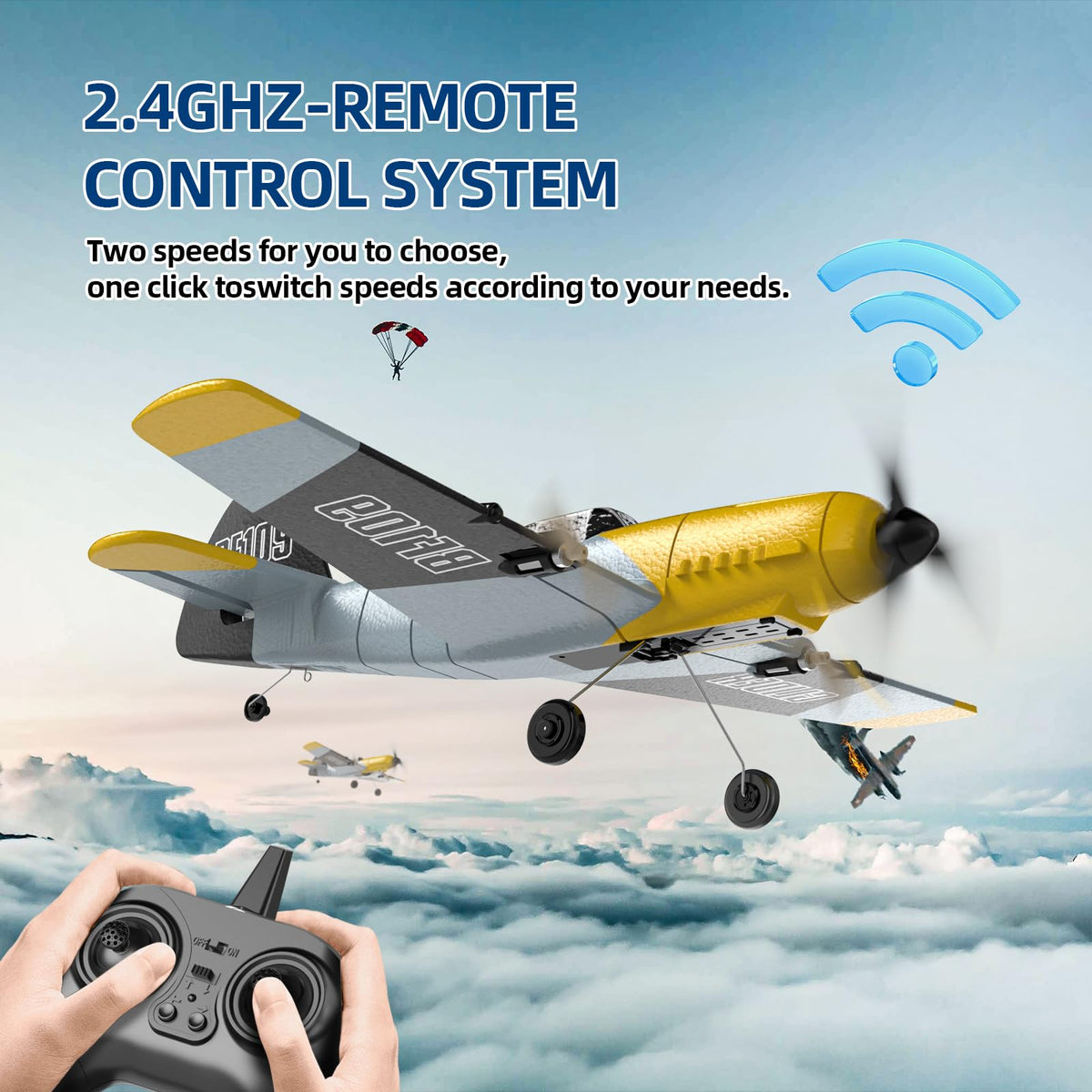 DEERC BF-109 2.4GHz remote provides precise control over longer range.