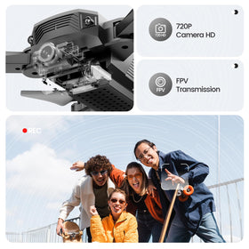 DEERC D20 FPV live view streams sky footage through the app