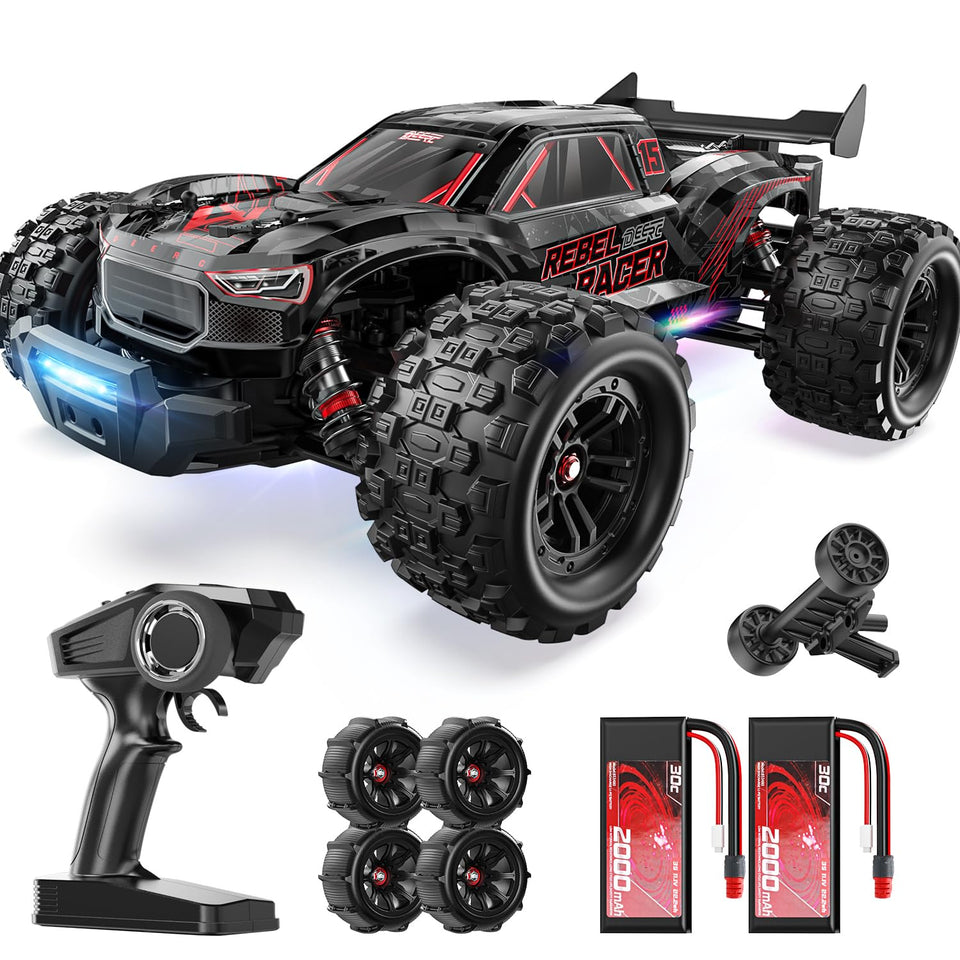 DEERC fast brushless RC car demonstrates top speed for high-speed off-road runs