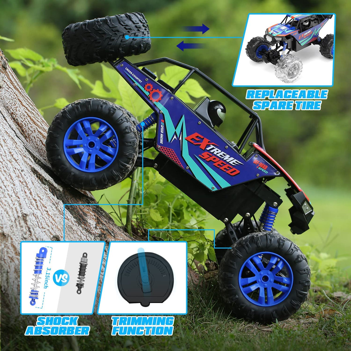 DEERC alloy body and nylon chassis for durability during tough impacts.