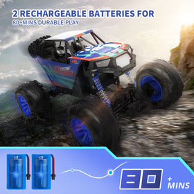 DEERC wear-resistant tires with deep tread for better grip on uneven ground.