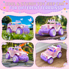 DEERC pink RC car front trailer hook enables easy on-the-go adventures