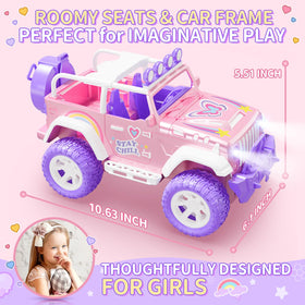 DEERC pink RC car LED lights back view enhances night drive