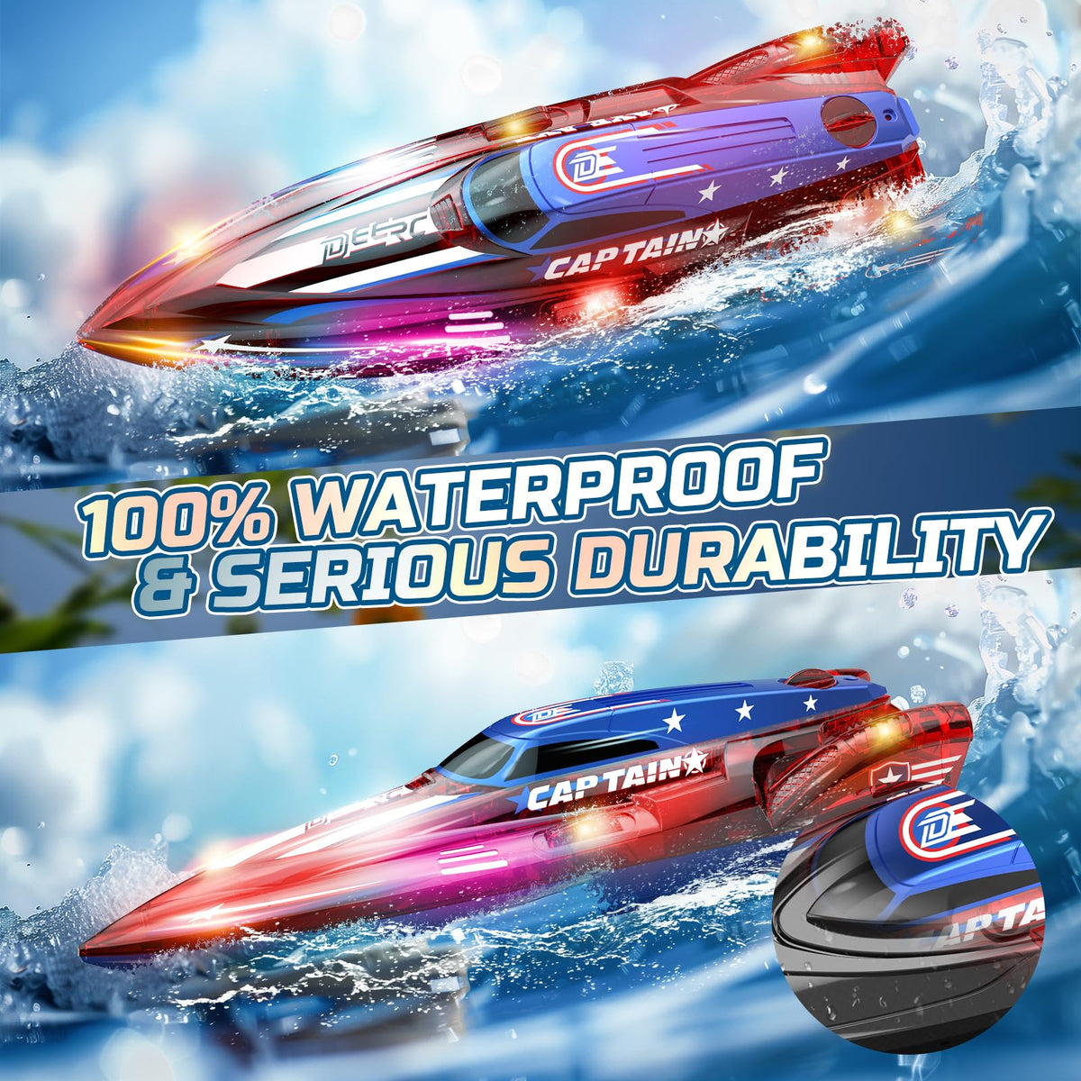 DEERC boats perform well in pools, lakes, and rivers.