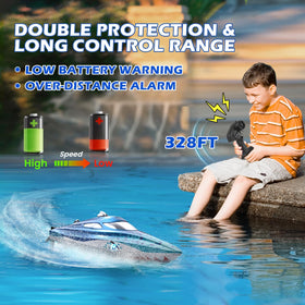DEERC RC boat supports multiplayer races for competitive fun with friends.