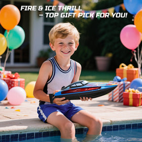 DEERC RC boat ideal for pool and lake summer fun