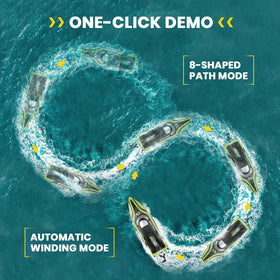 DEERC RC boat dual batteries extend playtime