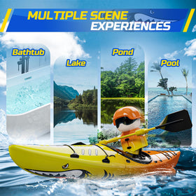 DEERC RC Kayak dual mode propulsion for paddling or motor play