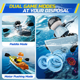 DEERC RC Kayak suitable for indoor tubs and outdoor water play