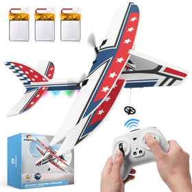 DEERC RC Plane with 6-axis gyro stabilization for stable beginner flights.