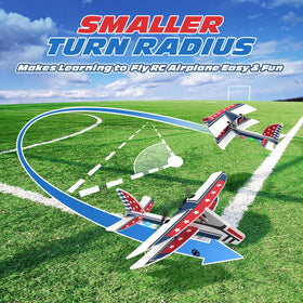 DEERC RC Plane compact design ideal for flying in yards and parks.