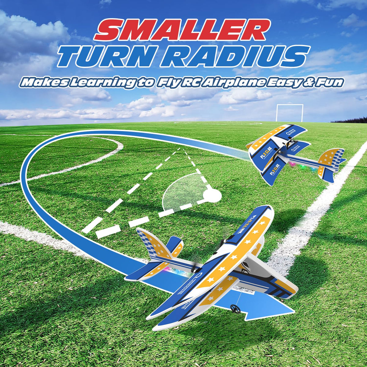DEERC RC Plane landing gear emphasizes durability on varied surfaces