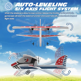 DEERC RC Plane with three batteries extends flight time for more play.