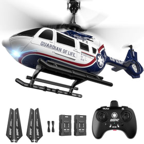 DEERC Rescue Helicopter with aerodynamic design for realistic flight simulations.
