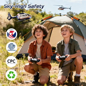 DEERC Rescue Helicopter beginner friendly design promotes safe learning and play.