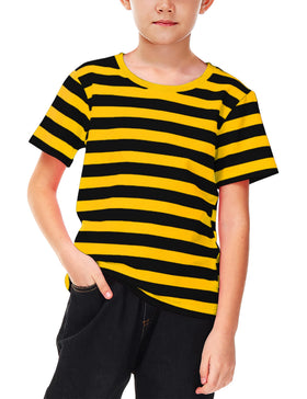 Deerose striped top for kids, soft cotton daily wear with versatile styling.