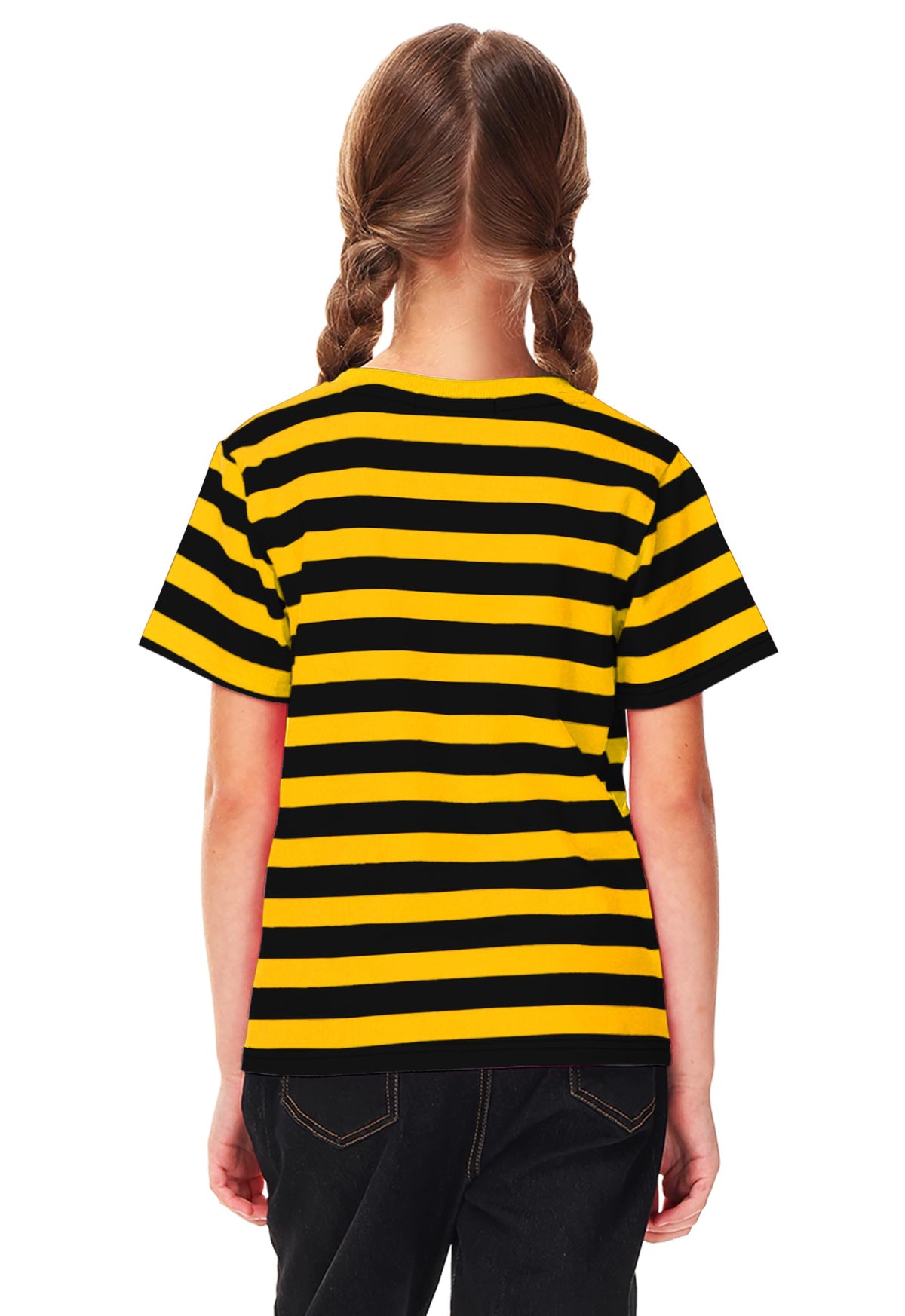 Deerose striped tee for children, quick pairing with jeans, shorts, or leggings.