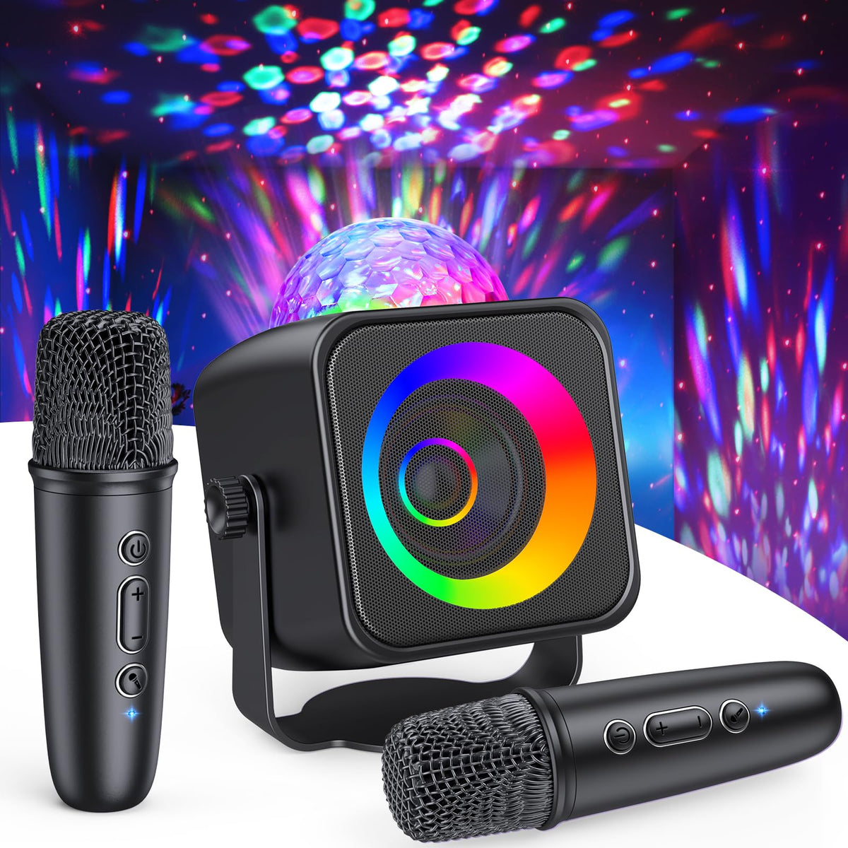 Delighkidz disco light karaoke microphone shining for home parties and kid-friendly performances