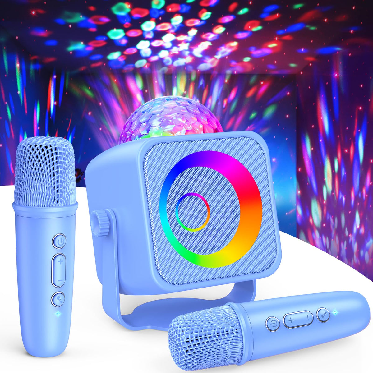 Delighkidz disco light karaoke microphone with LED effects for home parties