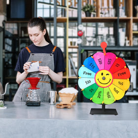 Classroom-friendly Delizon wheel supports educational reviews and interactive learning activities.