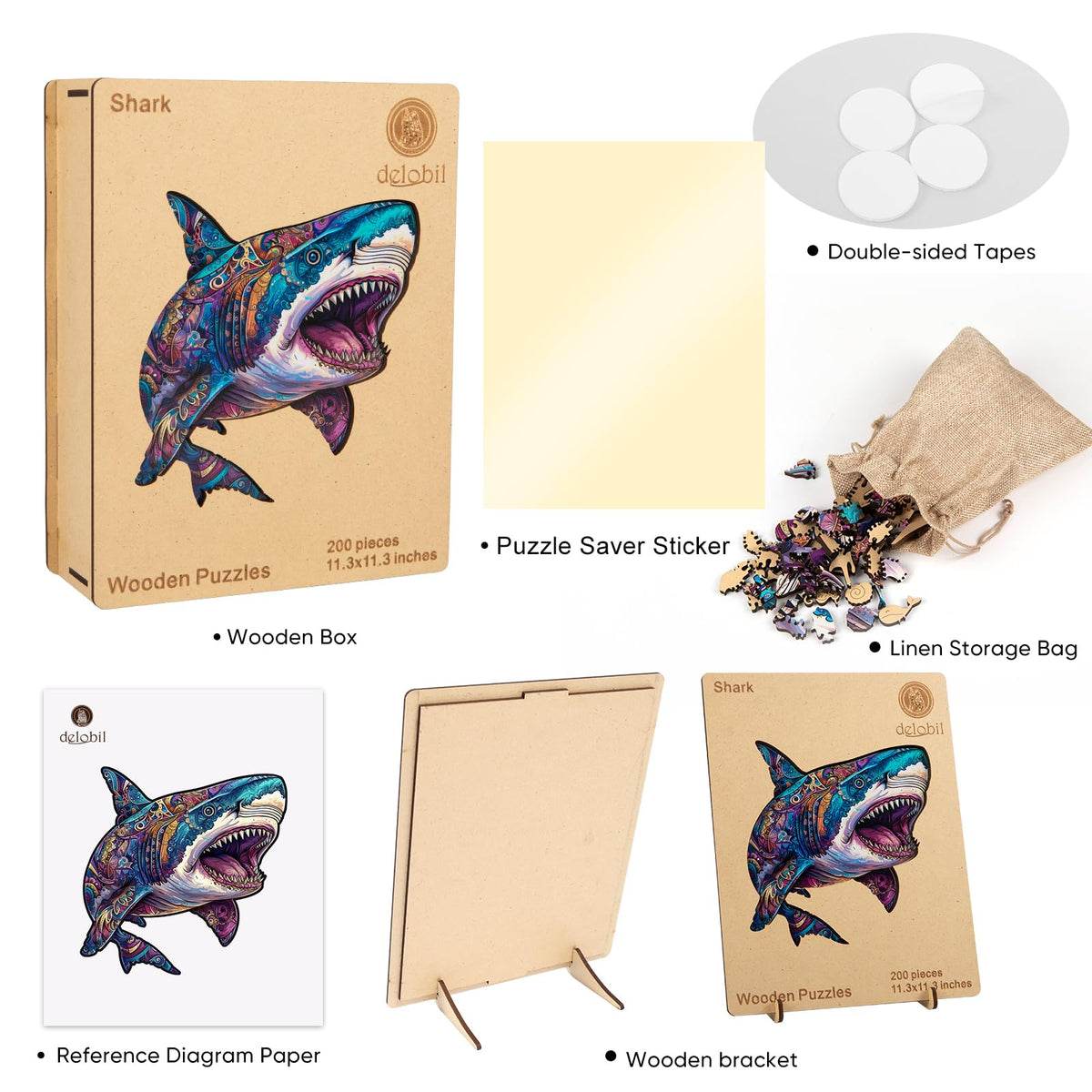 Delobil puzzle saver sticker helps secure pieces during storage