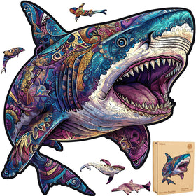 Delobil shark puzzle 500-piece with vibrant ocean colors for immersive play